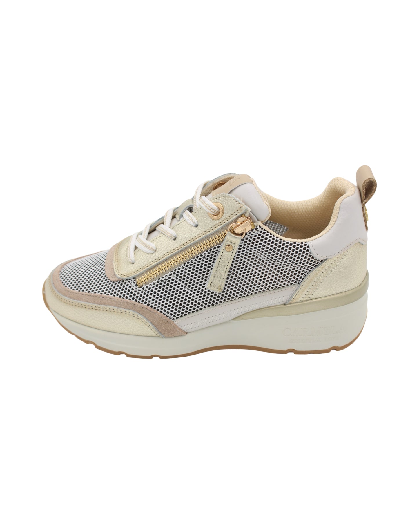 Carmela - Ladies Trainers Gold, Cream (3154)