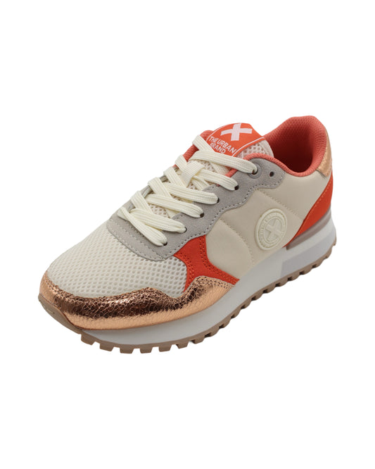 Xti - Ladies Trainers Cream, Coral, Rose (3157)