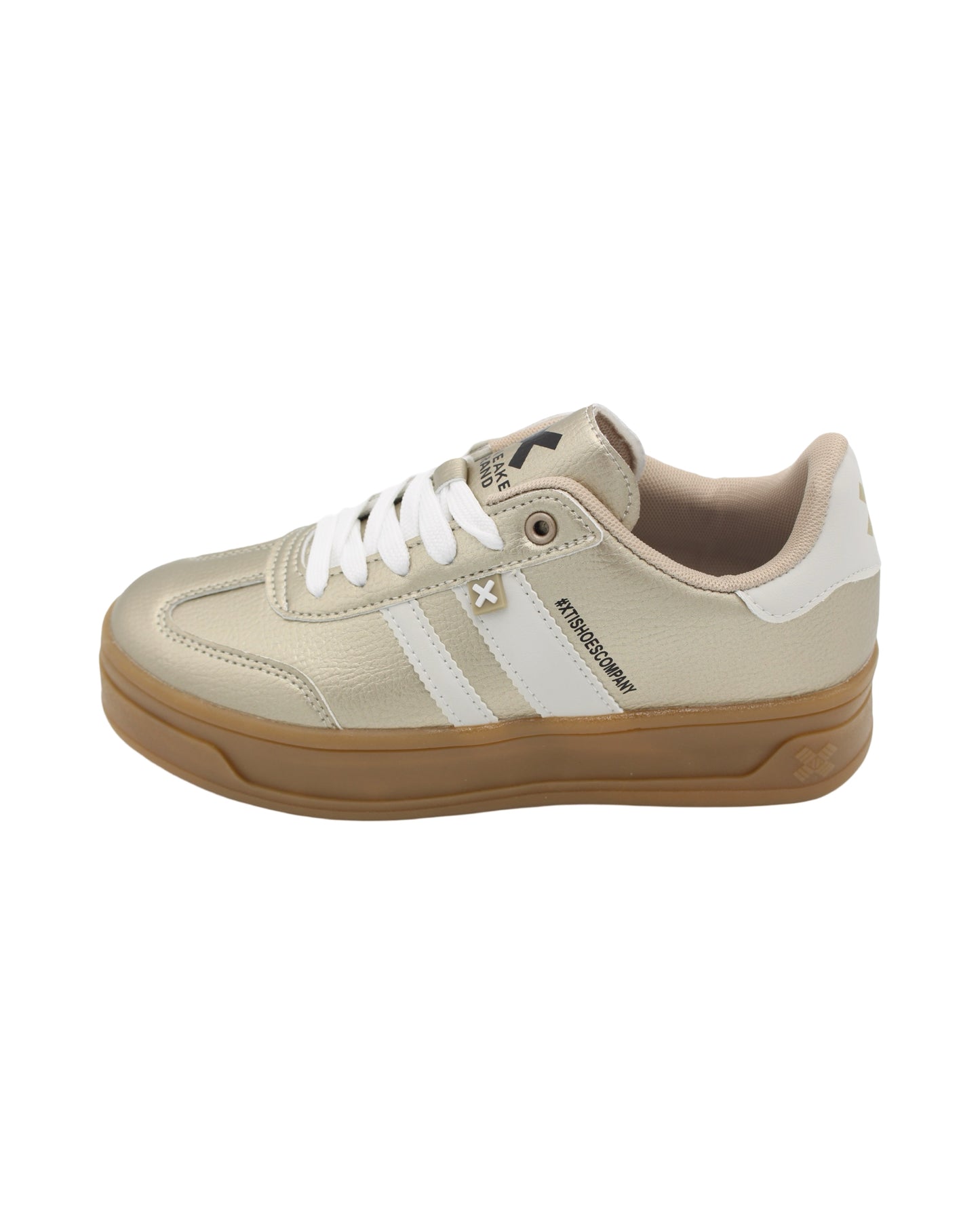 Xti - Ladies Trainers Gold, White (3160)