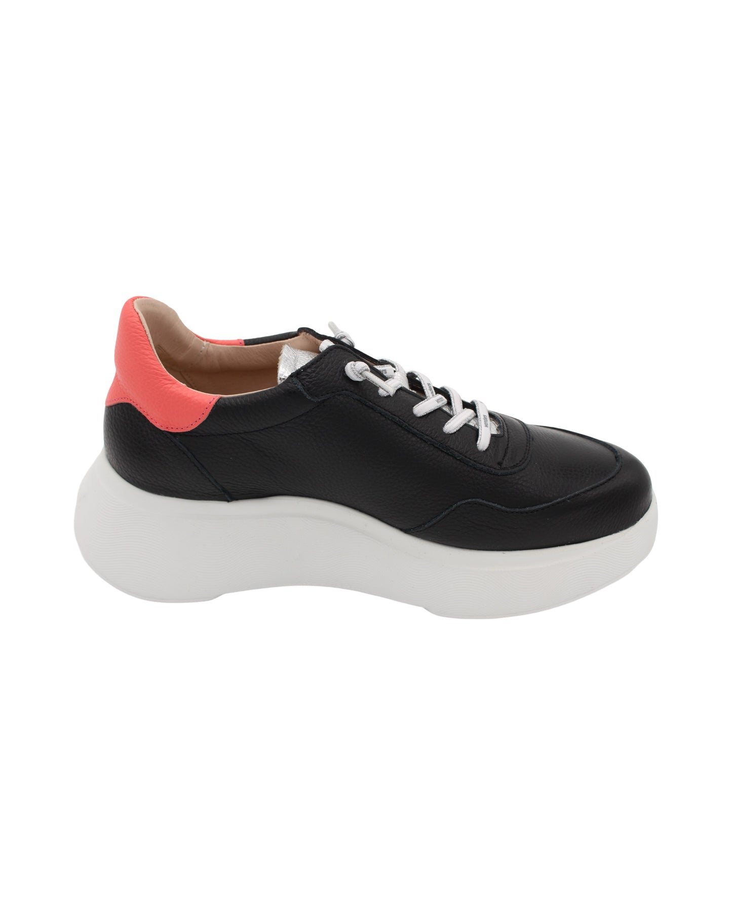 Wonders - Ladies Trainers Black, Silver, Coral (3191)