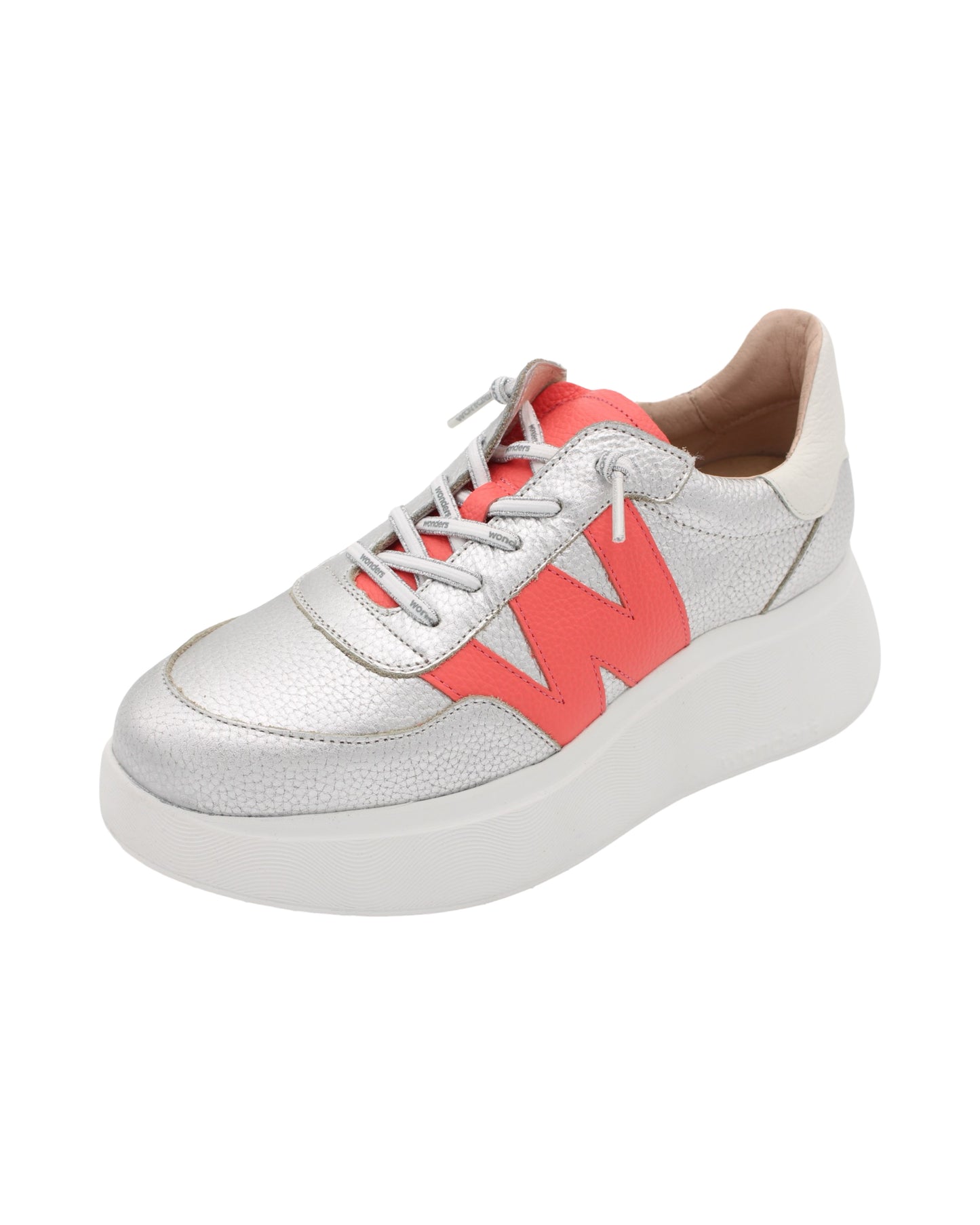 Wonders - Ladies Trainers Silver, Coral, White (3192)