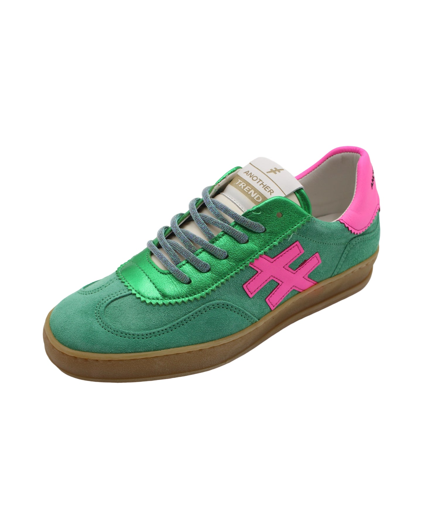 Another Trend - Ladies Trainers Green, Pink (3196)