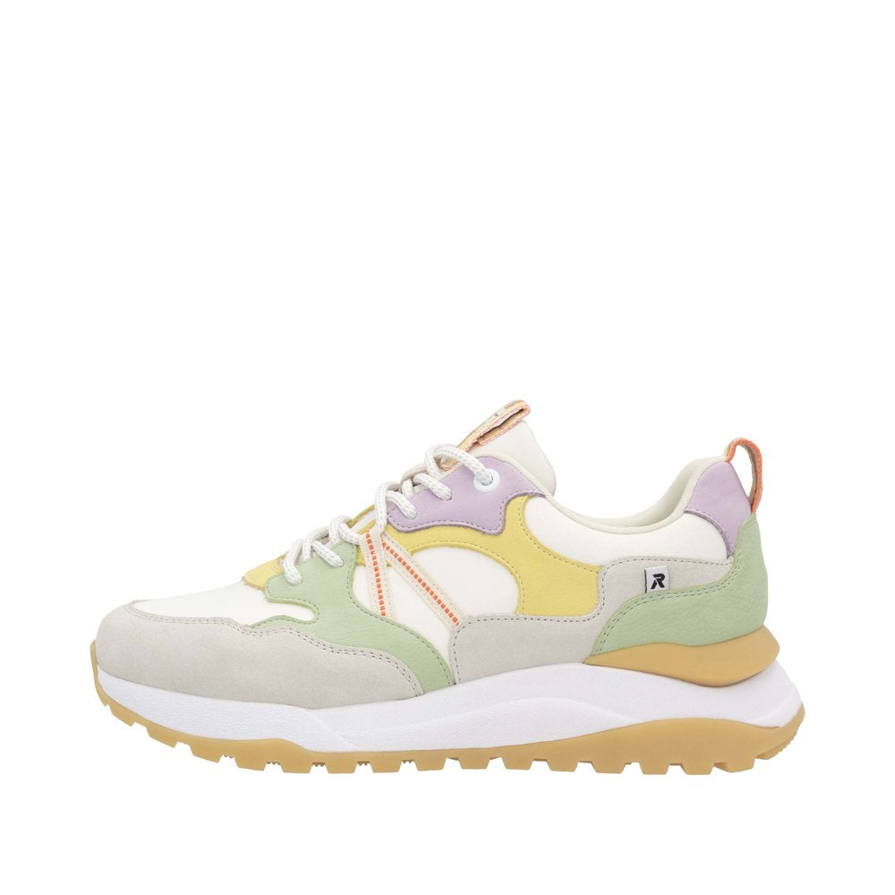 Rieker - Ladies Trainers Cream, Yellow, Lilac, Green (3207)