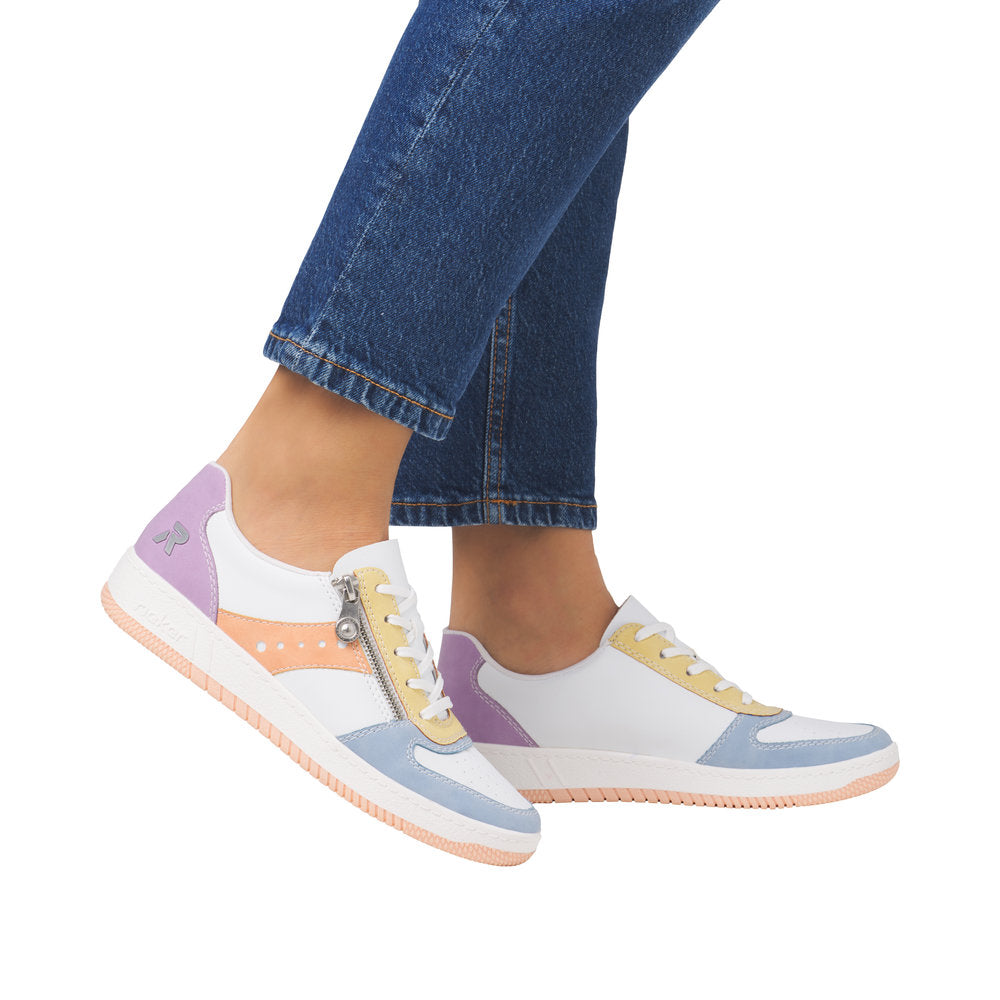 Rieker - Ladies Trainers White, Lilac, Yellow, Blue (3210)