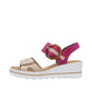 Rieker - Ladies Sandals Fuchsia, Cream (3447)