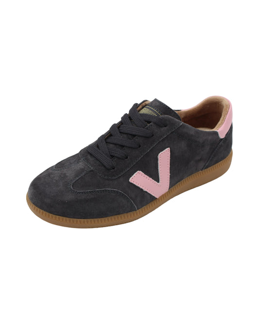 Drilleys - Ladies Trainers Charcoal, Pink (3454)