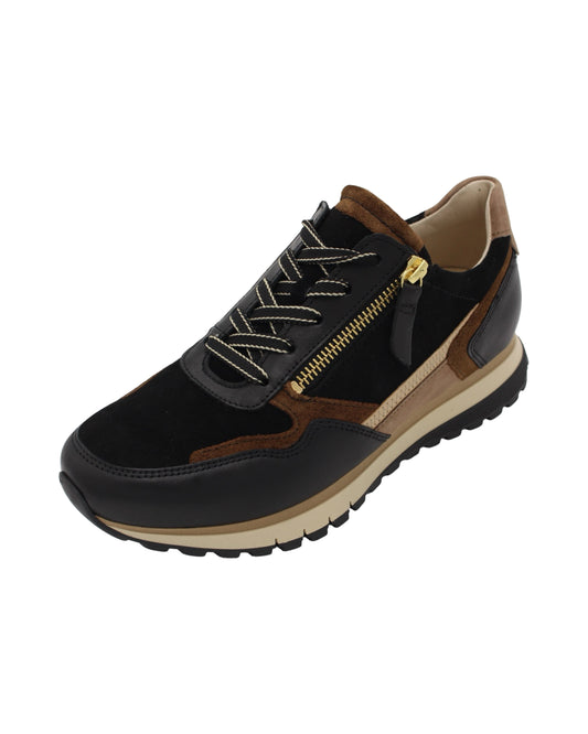 Gabor - Ladies Trainers Black, Gold (3665)