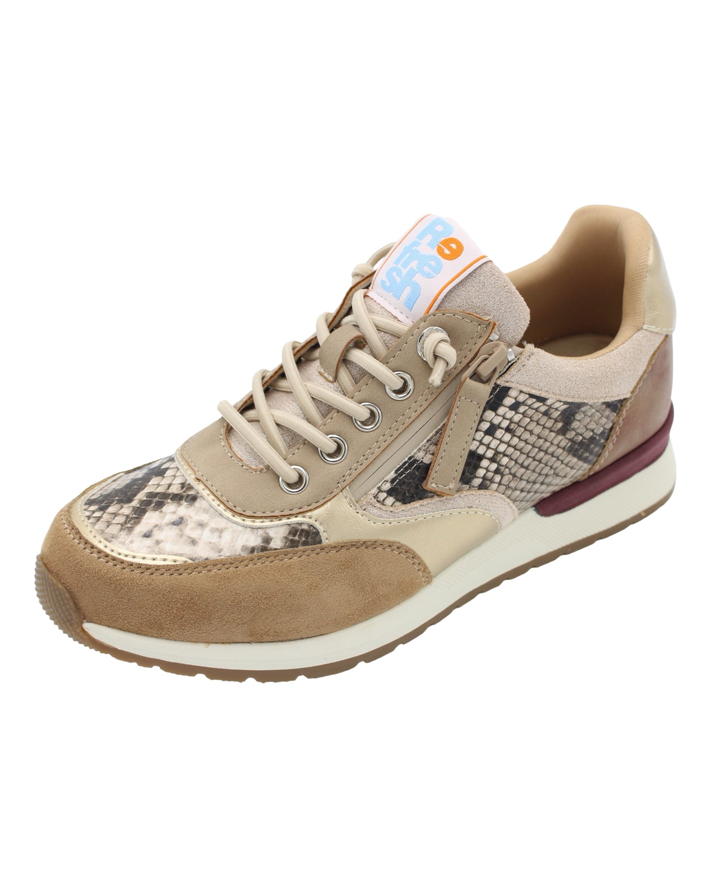 Refresh - Ladies Trainers Beige, Snake (3730)