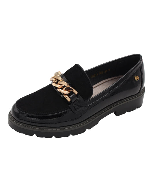 Zanni - Ladies Loafers Black, Gold (3875)