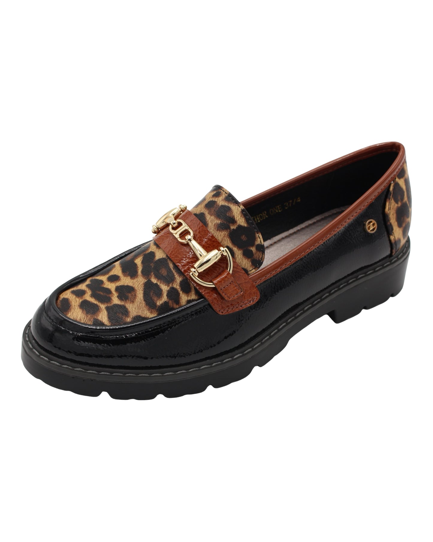 Zanni - Ladies Loafers Black, Leopard, Tan (3877)