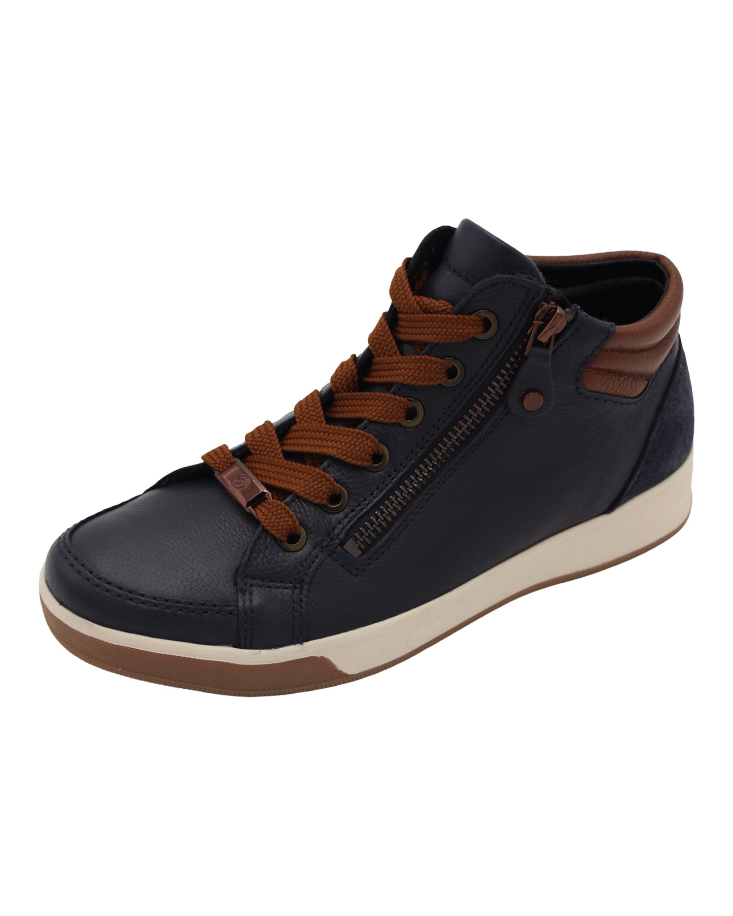 Ara - Ladies Ankle Boots Navy, Tan (3883)