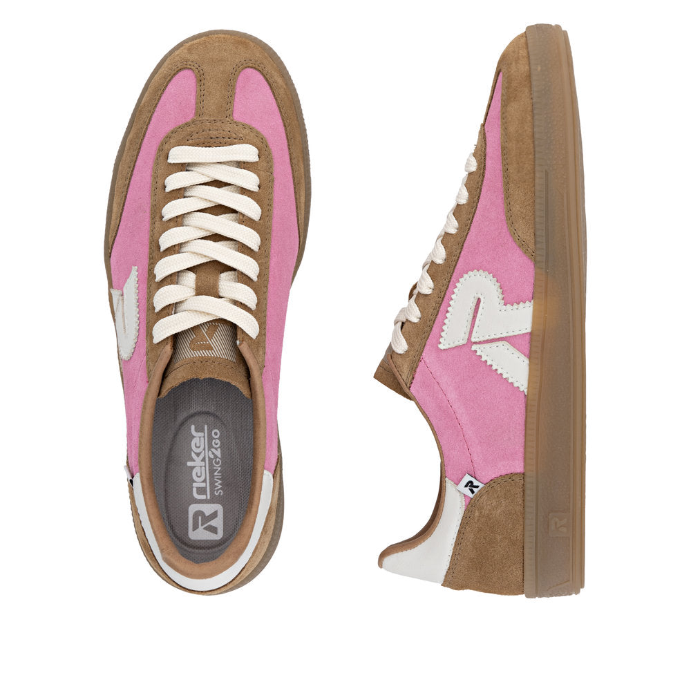 Rieker - Ladies Trainers Tan, Pink (3896)