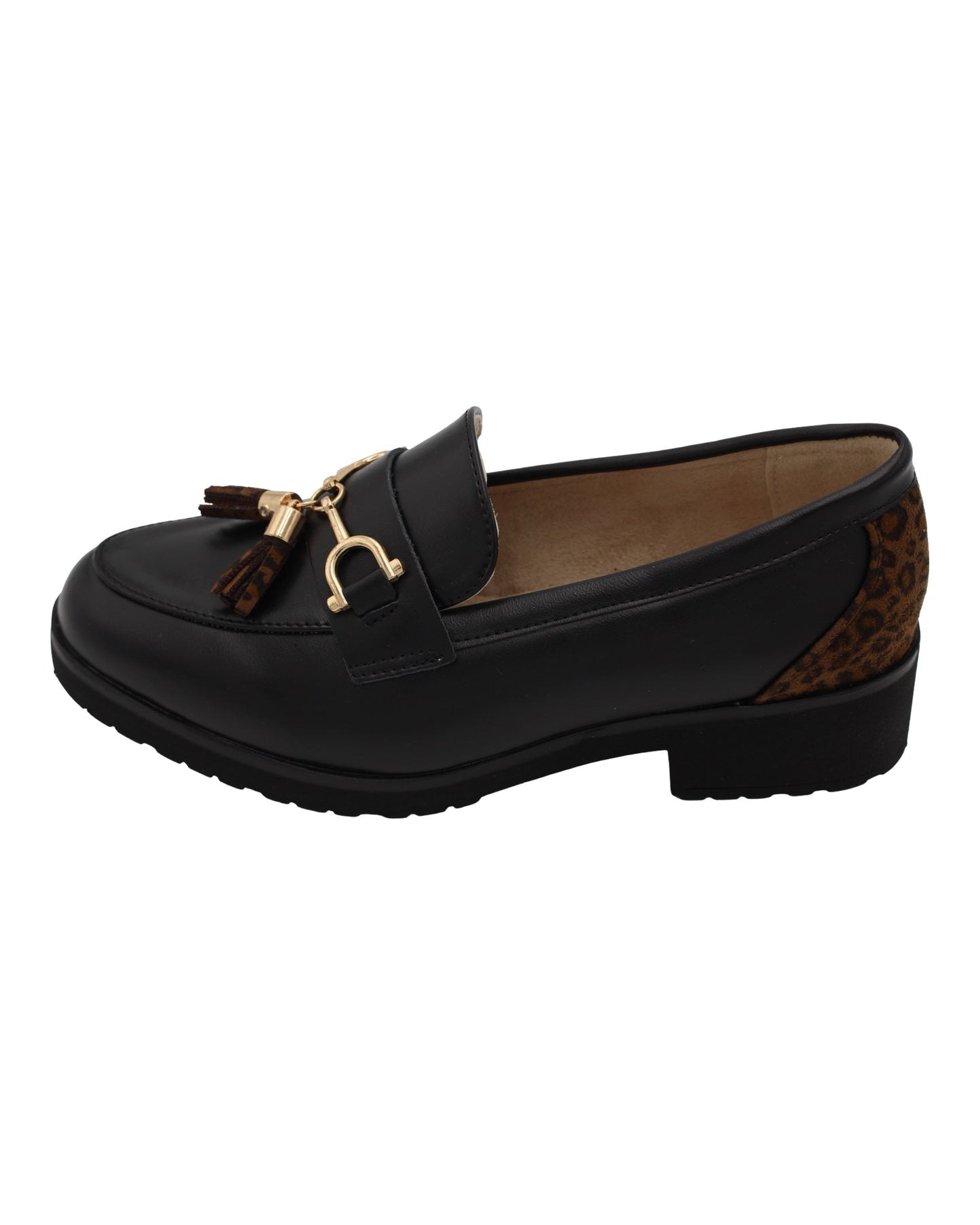 Lunar - Ladies Loafers Black, Leopard (3923)