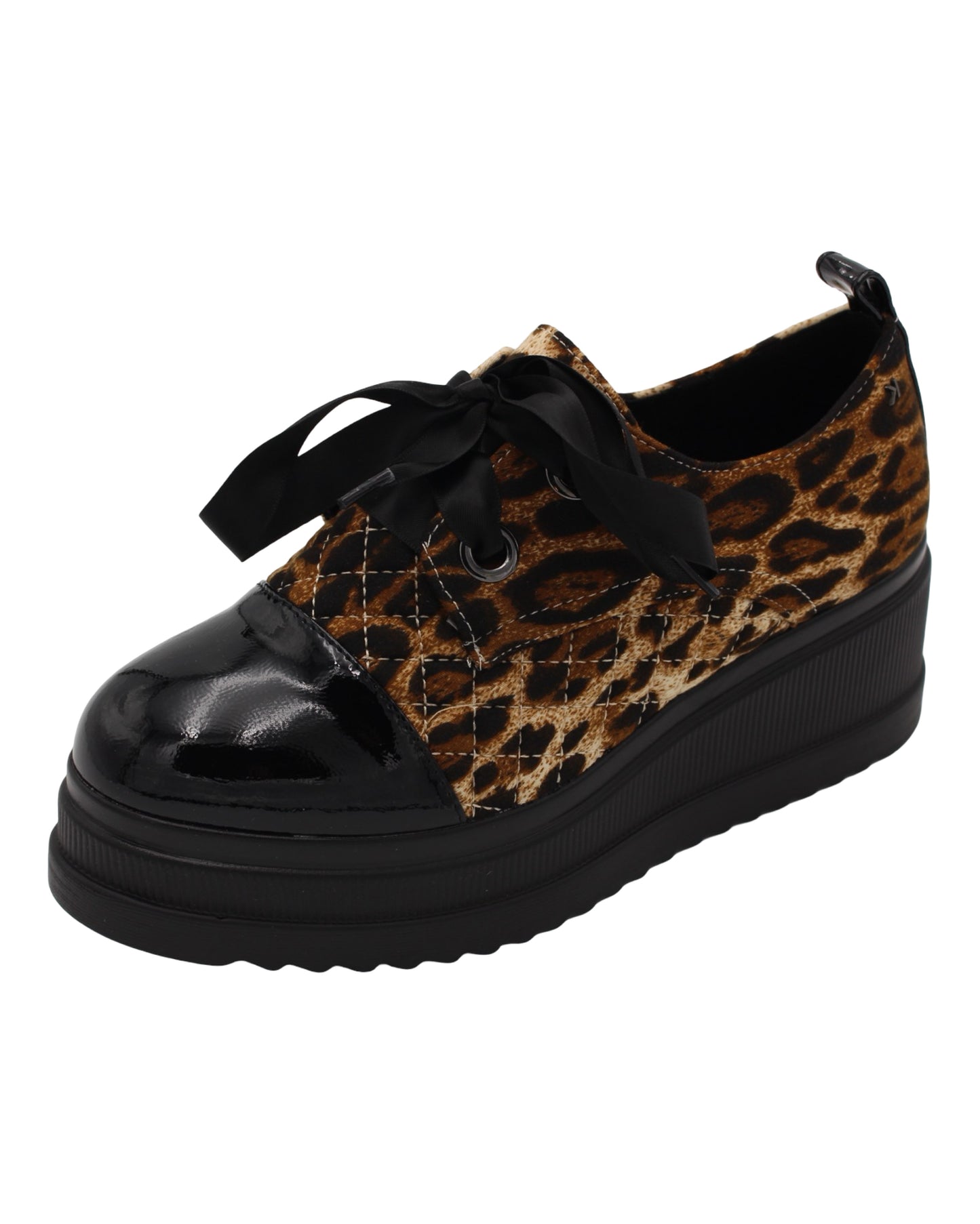 Kate Appleby - Ladies Brogues Black, Cream Leopard (3938)