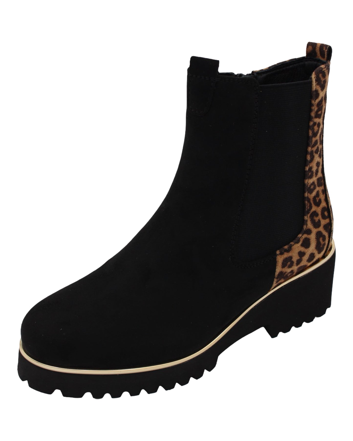 Lunar - Ladies Ankle Boots Black, Leopard (3951)