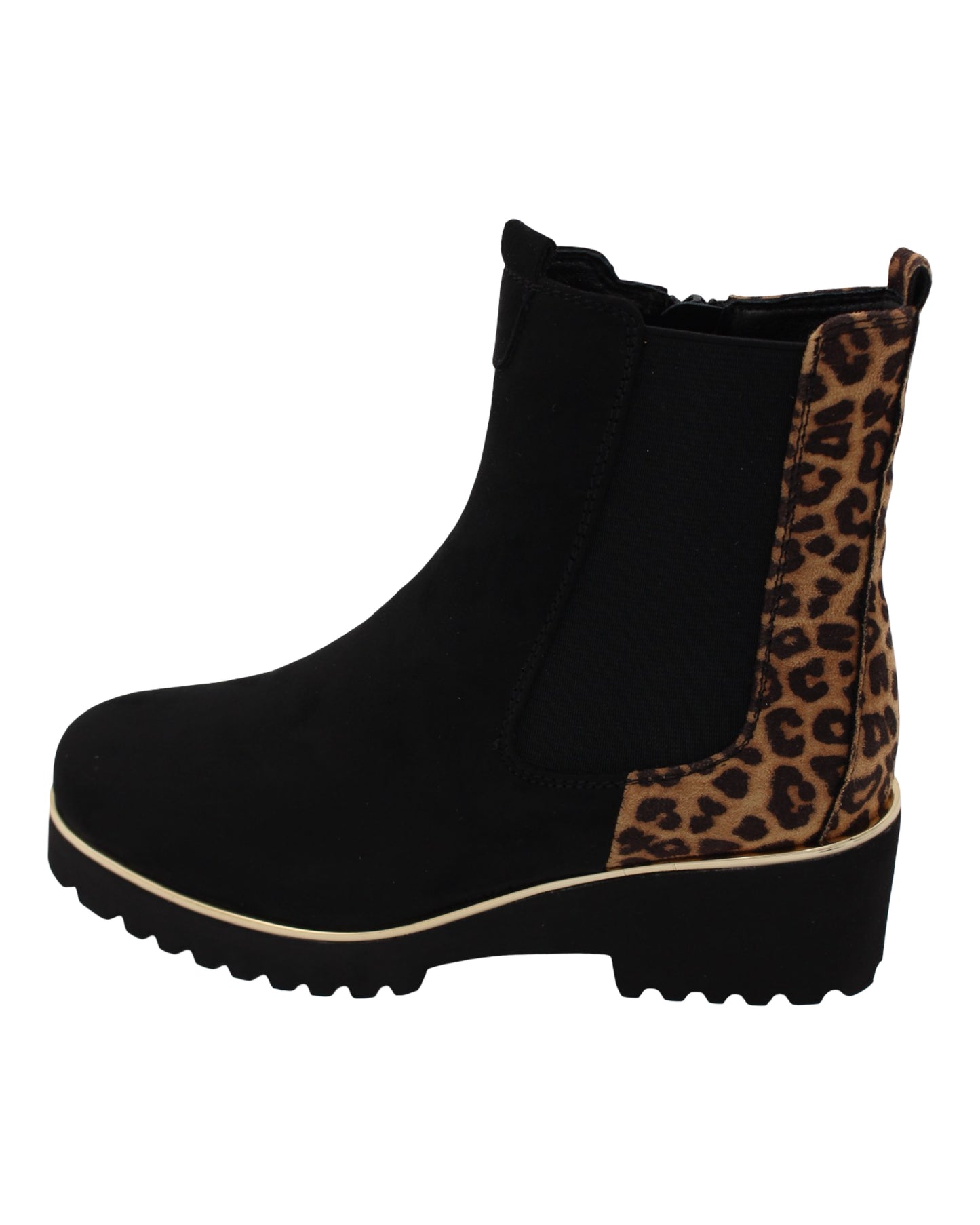 Lunar - Ladies Ankle Boots Black, Leopard (3951)
