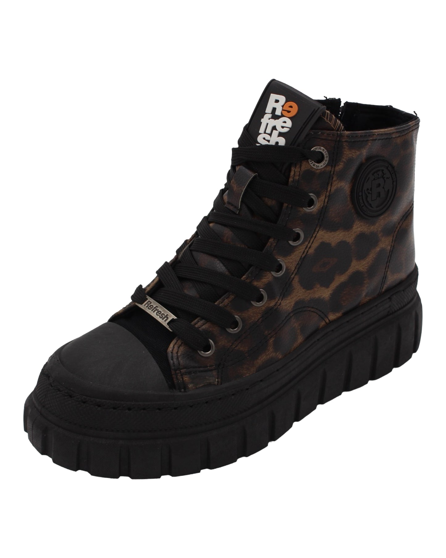 Refresh - Ladies Ankle Boots Black, Leopard (3961)