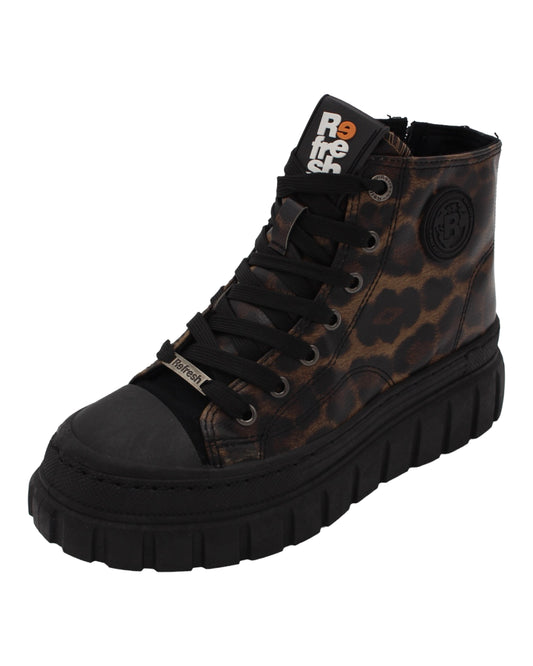 Refresh - Ladies Ankle Boots Black, Leopard (3961)