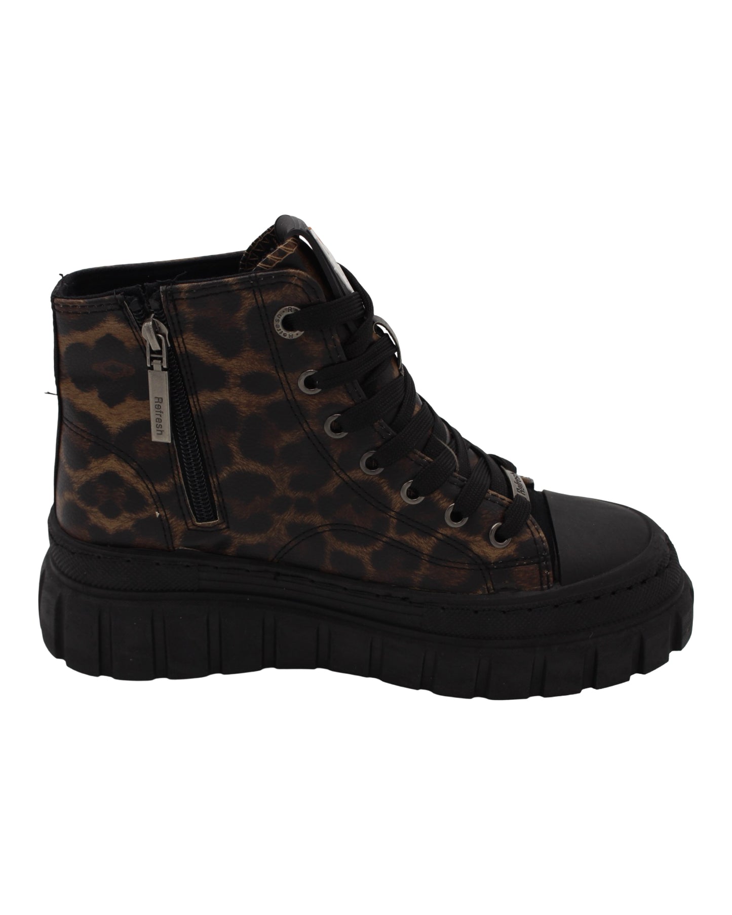 Refresh - Ladies Ankle Boots Black, Leopard (3961)