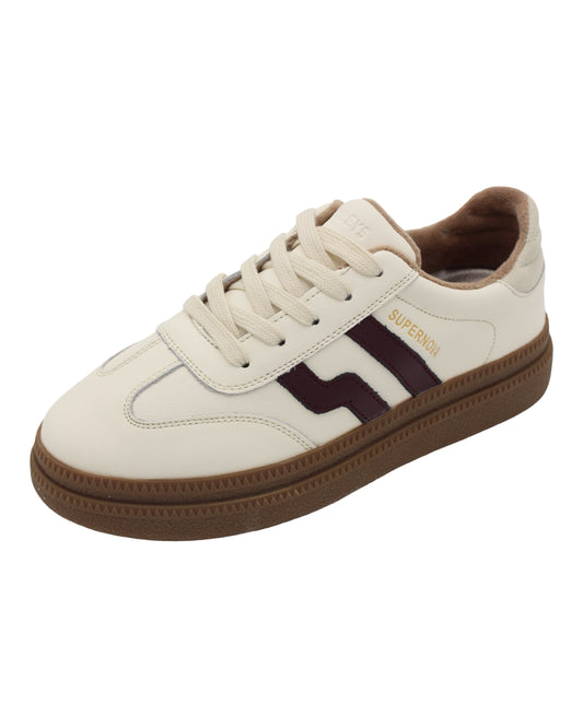 Drilleys - Ladies Trainers Cream, Brown, Burgundy (3989)