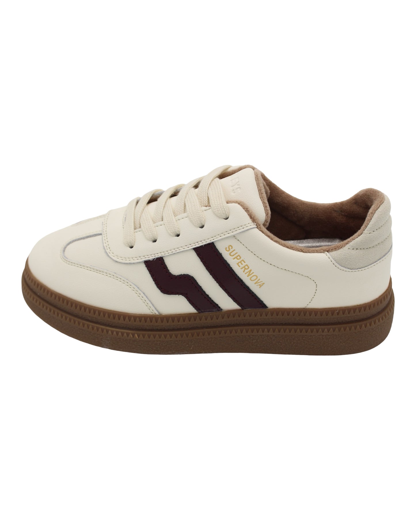 Drilleys - Ladies Trainers Cream, Brown, Burgundy (3989)