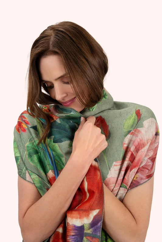 Powder Design Ltd - Scarves Botanical Bouquet in Sage (4000)