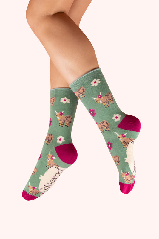 Powder Design Ltd - Socks Highland Cow Ankle (4013)
