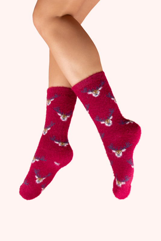 Powder Design Ltd - Mini Stag Fuzzy Sock (4032)