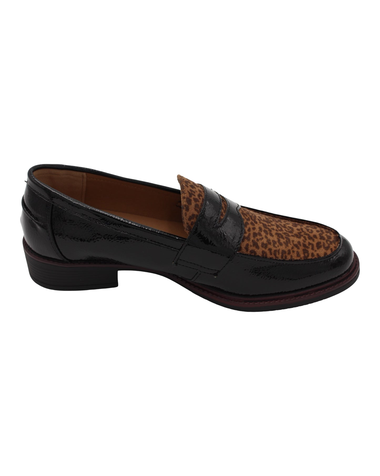 Lunar - Ladies Loafers Black, Leopard (4062)