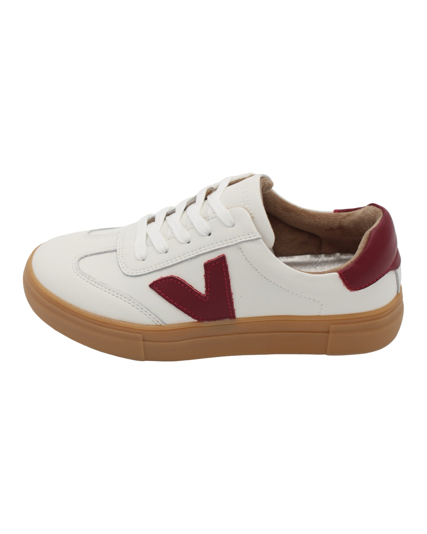 Drilleys - Ladies Trainers White, Maroon (4077)