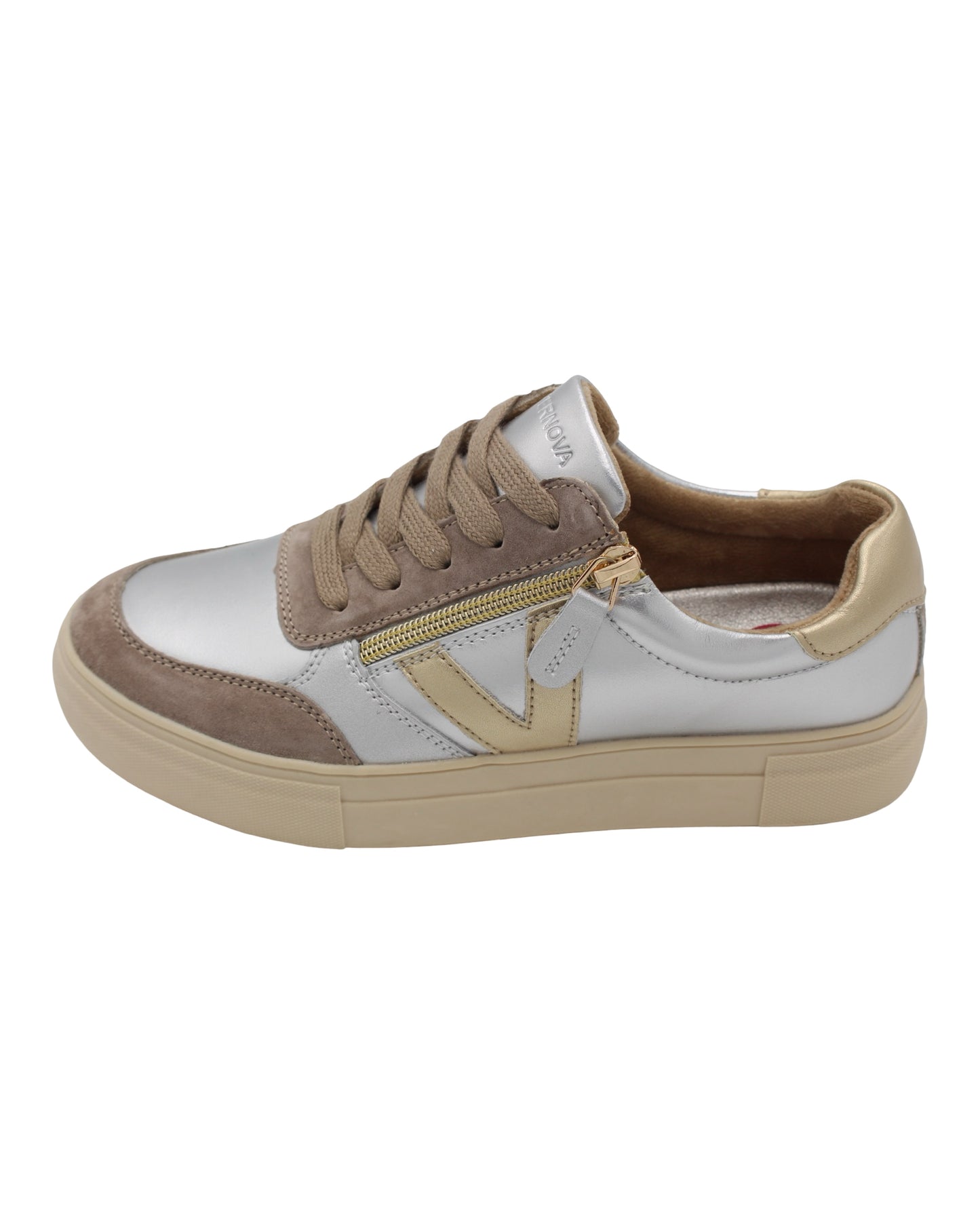 Drilleys - Ladies Trainers Silver, Gold (4078)
