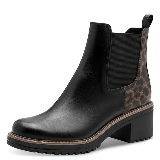 Marco Tozzi - Ladies Ankle Boots Black, Leopard (4088)