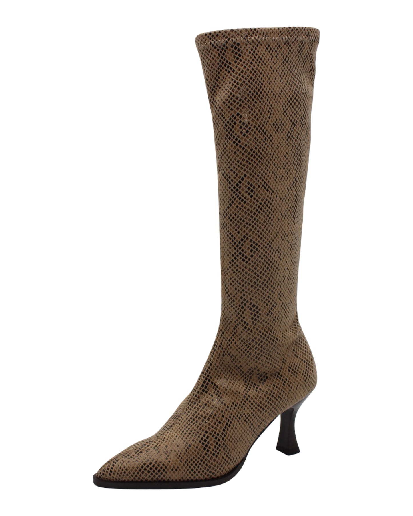 Miss Elastic - Ladies Long Boots Snake Print (4103)