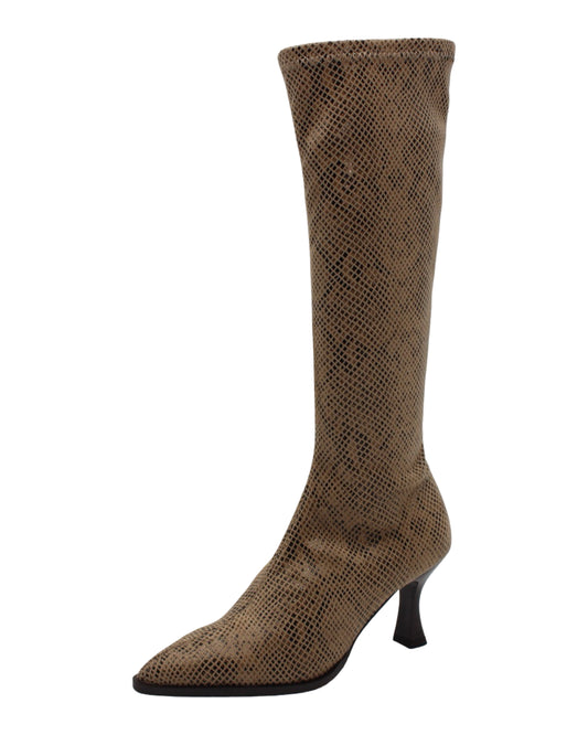 Miss Elastic - Ladies Long Boots Snake Print (4103)