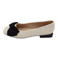 Sorento - Ladies Pumps Cream, Black Bow (4113)