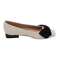 Sorento - Ladies Pumps Cream, Black Bow (4113)