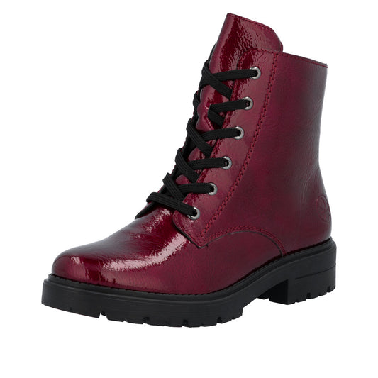 Rieker - Ladies Ankle Boots Metallic Red (4183)