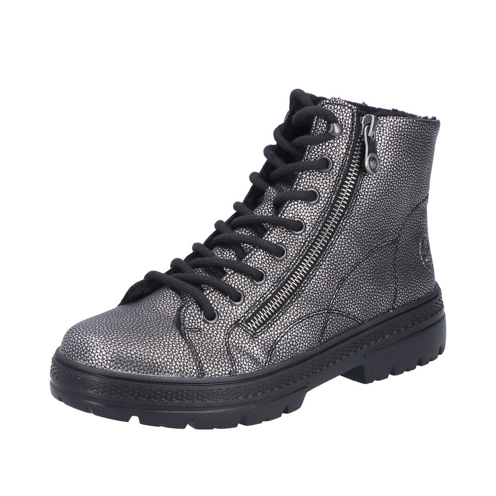 Rieker - Ladies Ankle Boots Silver, Black (4184)