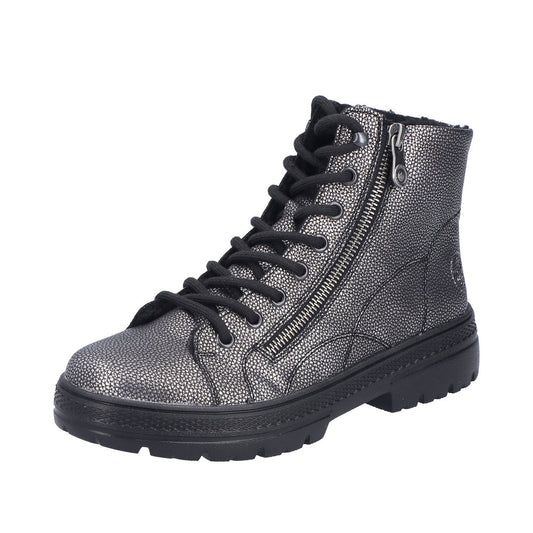 Rieker - Ladies Ankle Boots Silver, Black (4184)