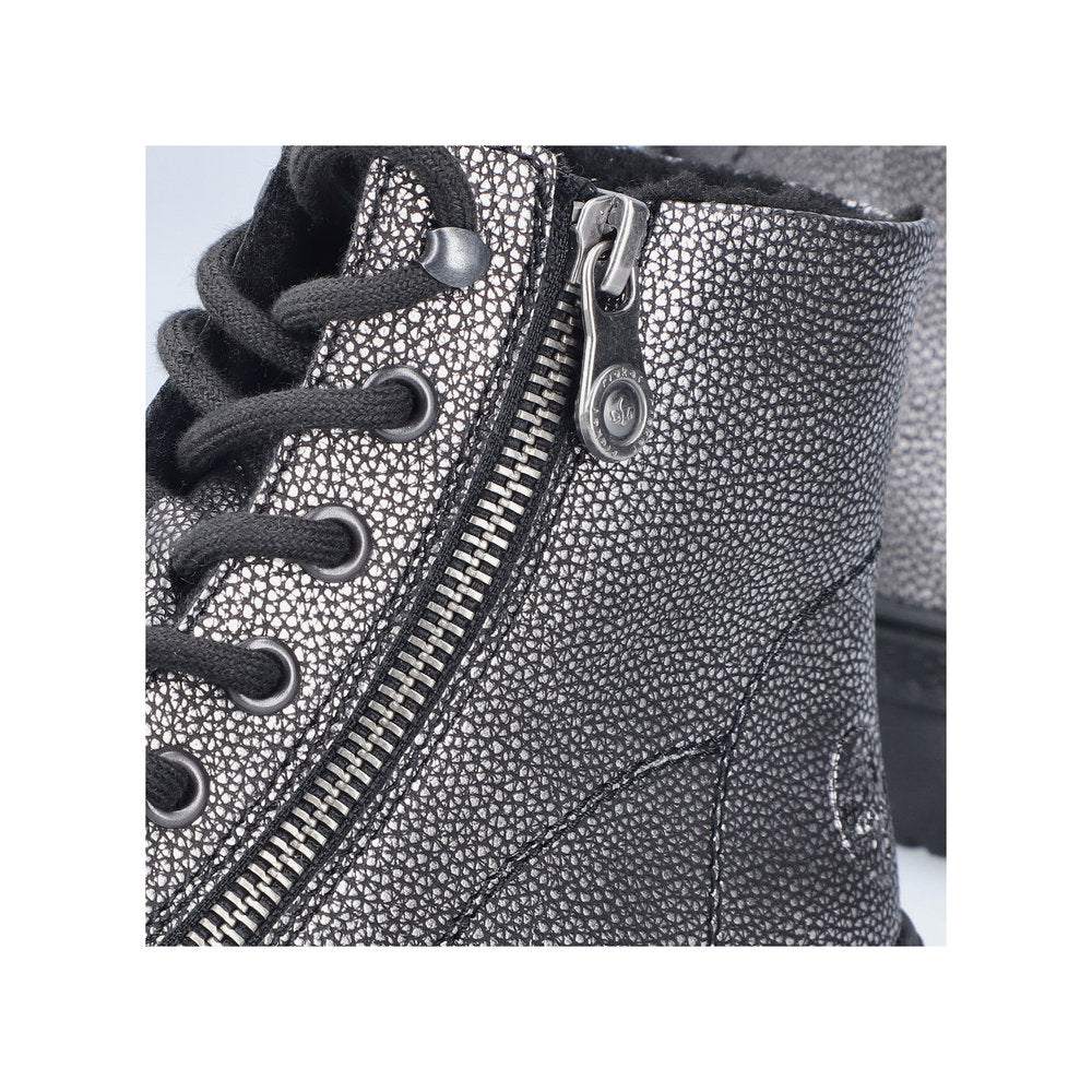 Rieker - Ladies Ankle Boots Silver, Black (4184)