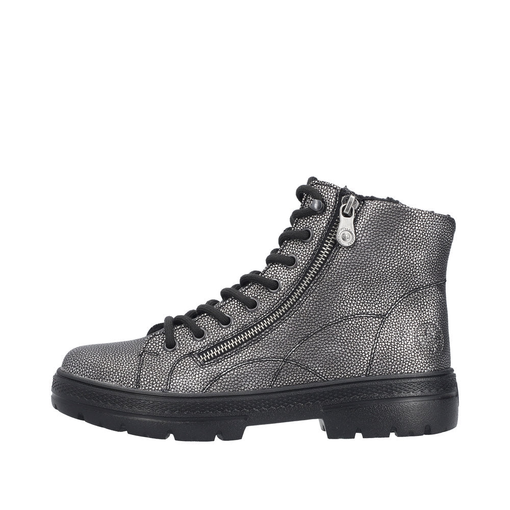 Rieker - Ladies Ankle Boots Silver, Black (4184)