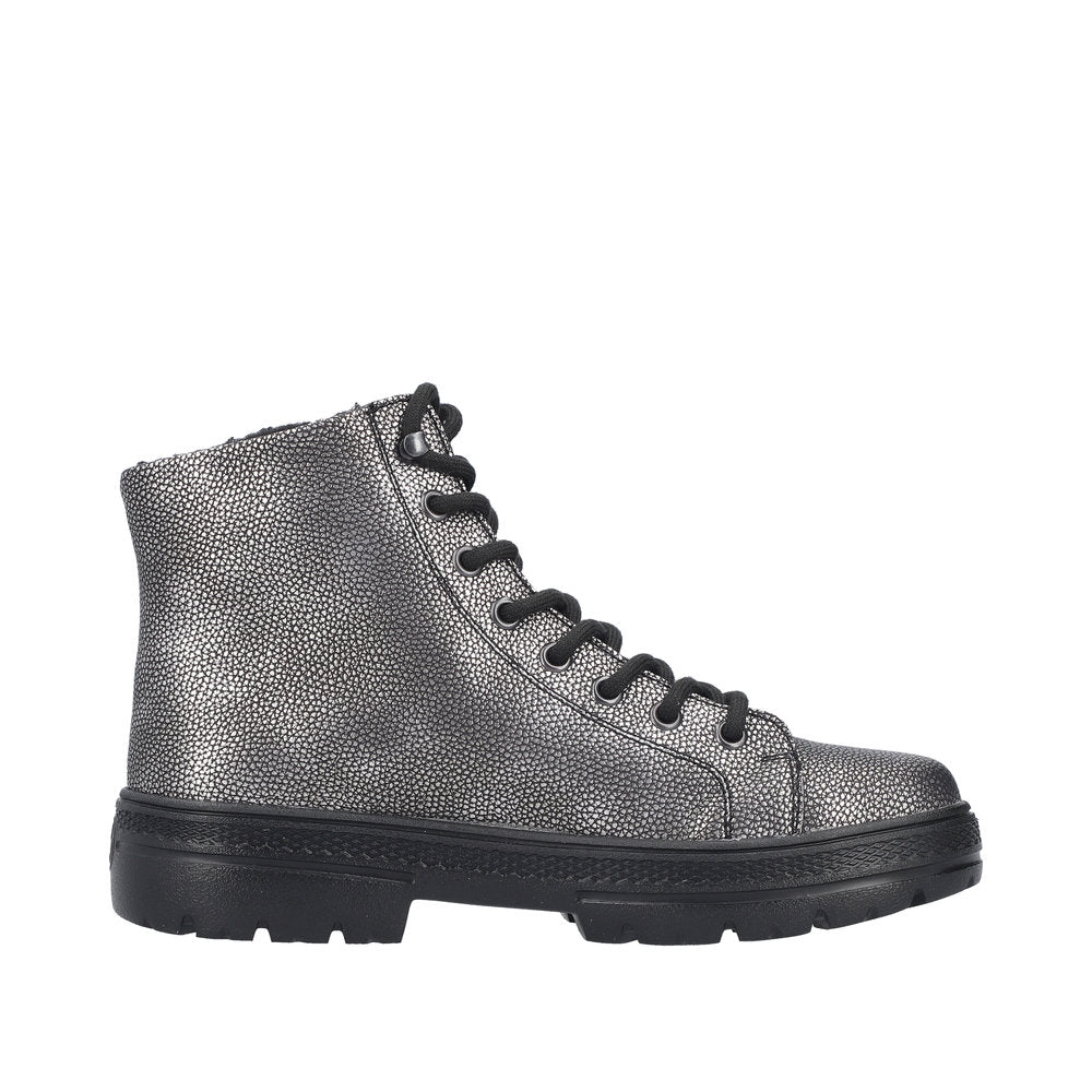 Rieker - Ladies Ankle Boots Silver, Black (4184)