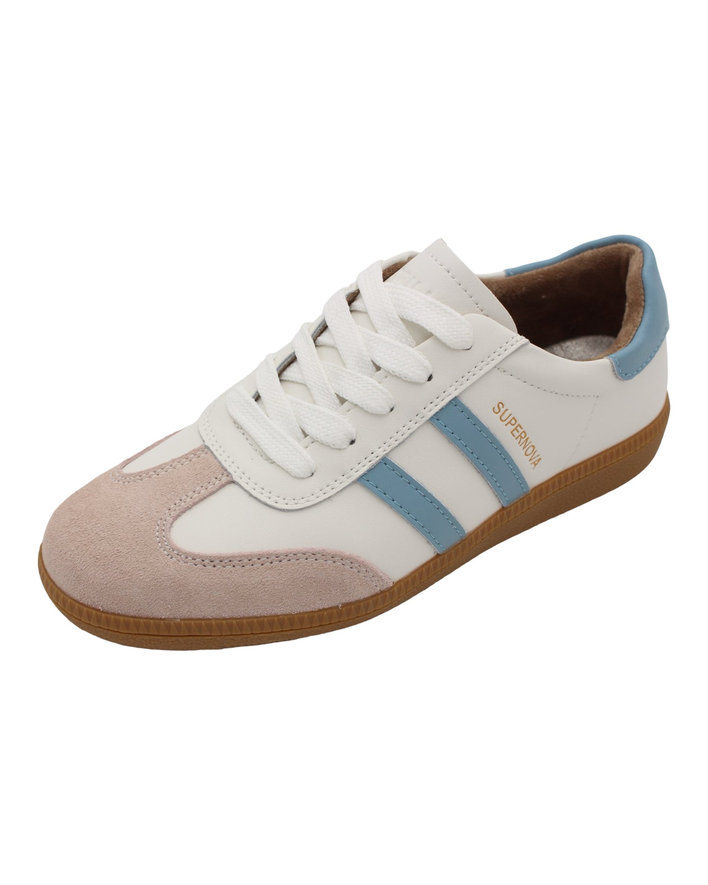 Drilleys - Ladies Trainers White, Pink, Blue (4301)