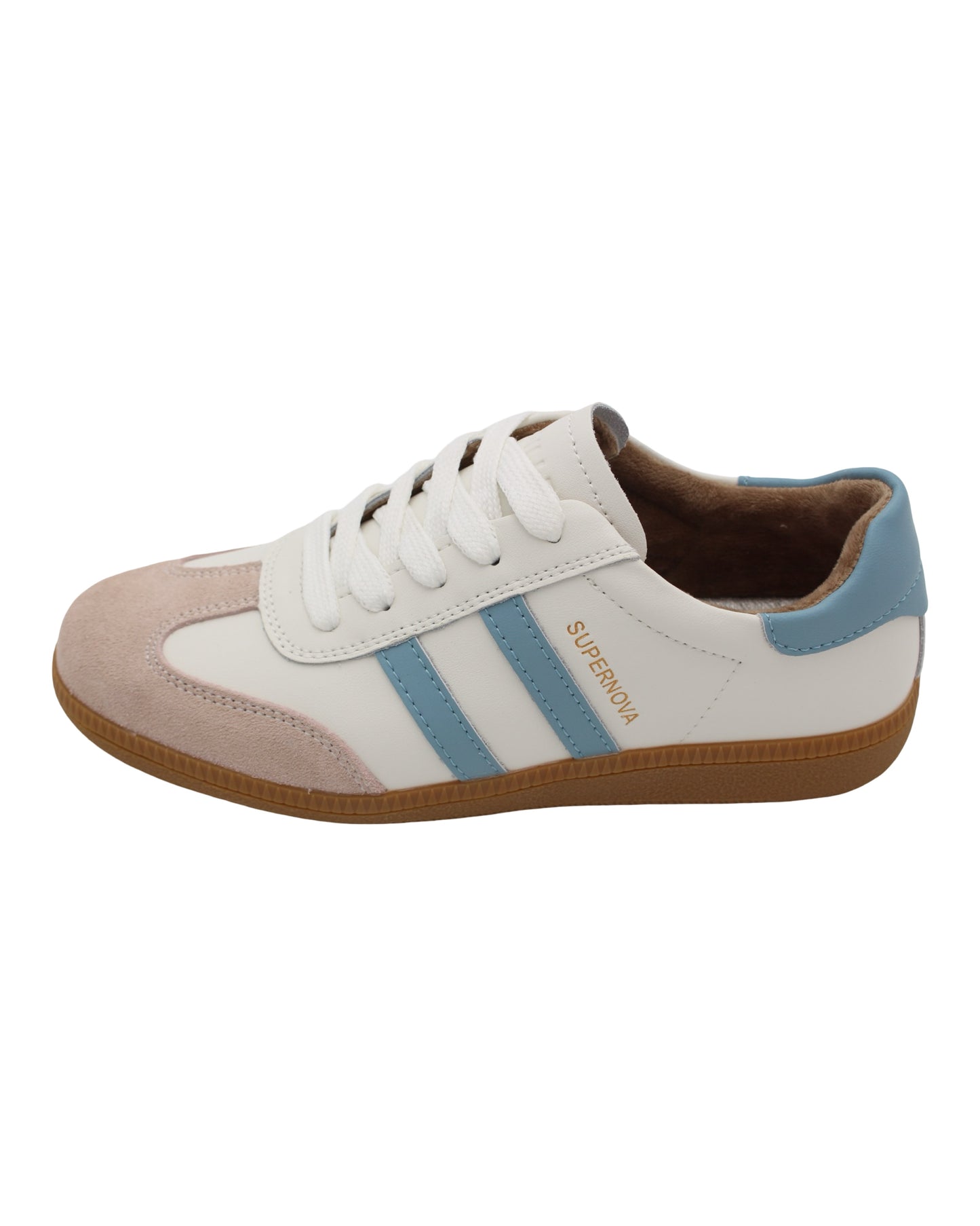 Drilleys - Ladies Trainers White, Pink, Blue (4301)