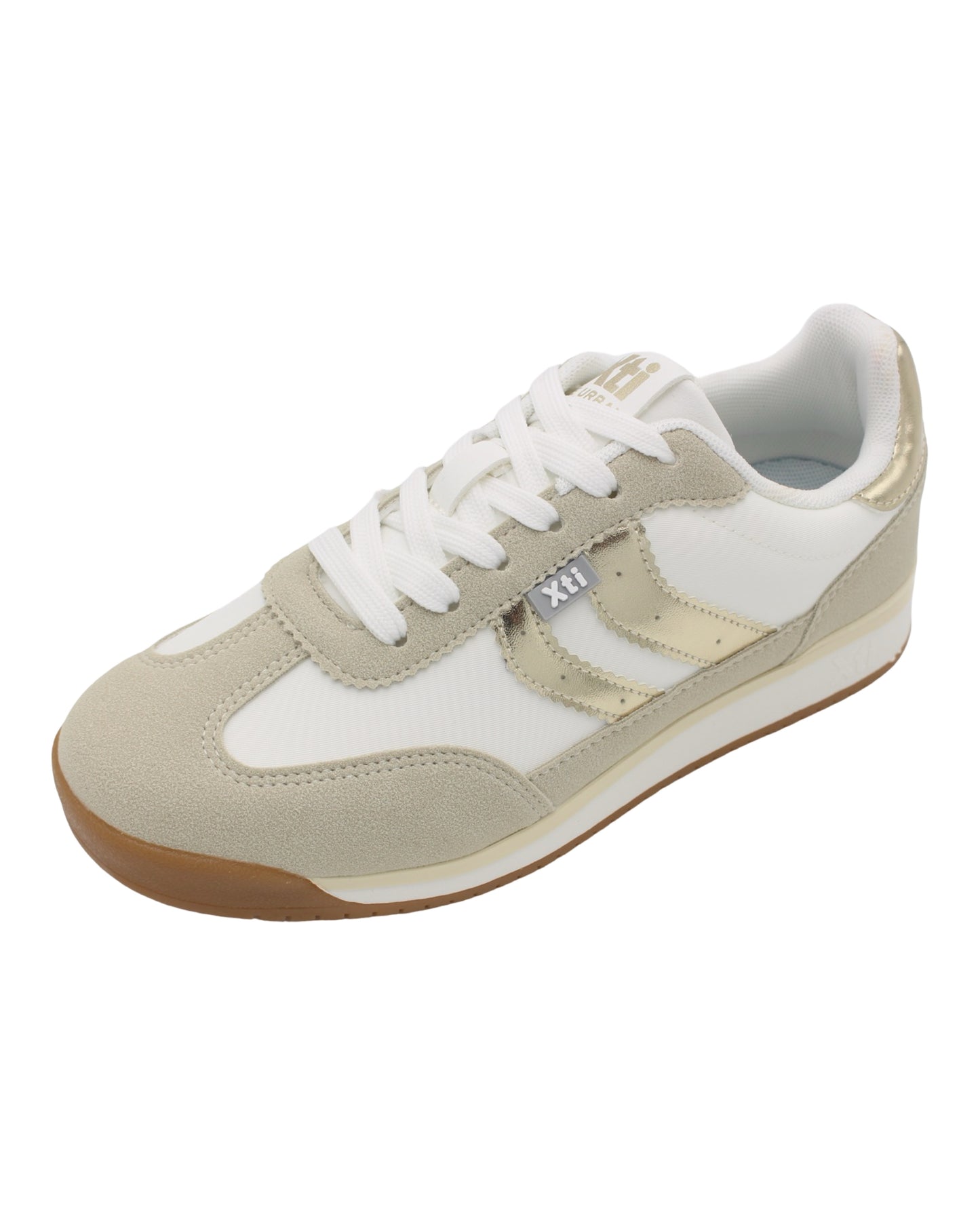 Xti - Ladies Trainers White, Cream, Gold (4305)