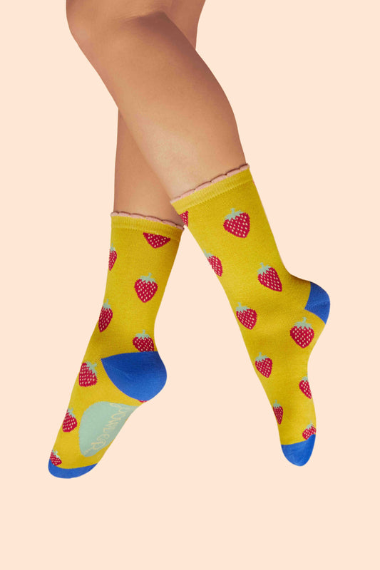 Powder Design Ltd - Accessories  Socks Succulent Strawberries Mustard (3361)