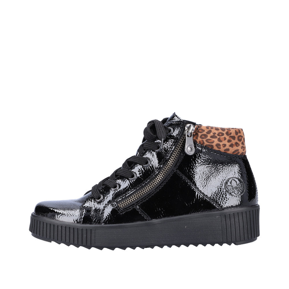 Rieker Ankle Boots  Black/Leopard Trim